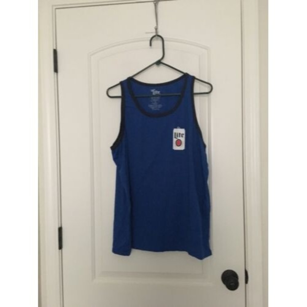 Miller Lite Men's Tank Top Sleeveless Regular Fit Size 2XL Blue Black